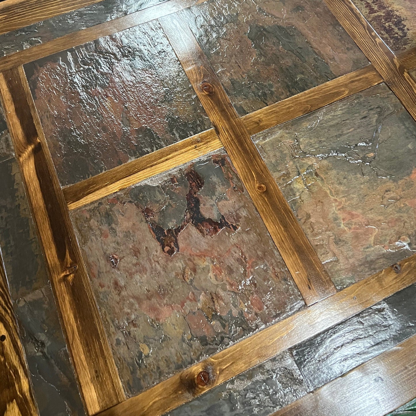 5'x5' Southwest Square Dining Table and 8 Southwest Brown Chair