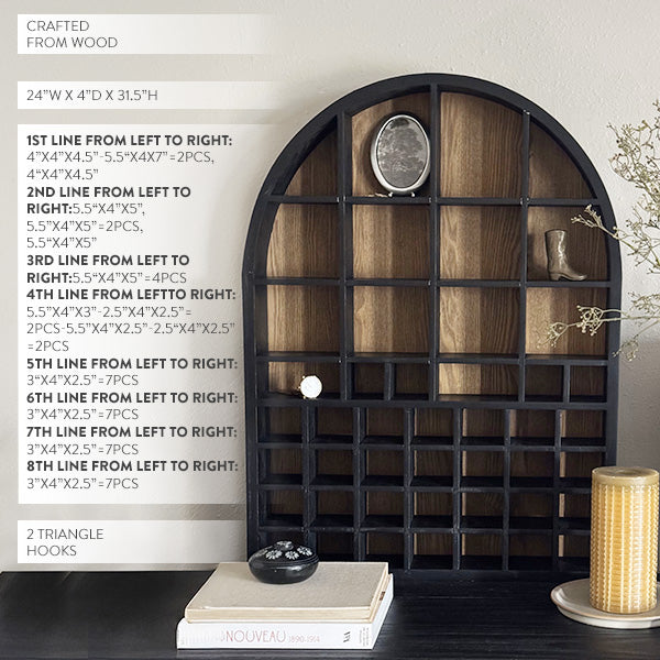 Arched Cubby Wood Wall Shelf